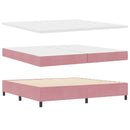 Box spring seng med LED-lysstrimler Lyserød 200 x 200 cm Fløjl