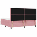 Box spring seng med LED-lysstrimler Lyserød 200 x 200 cm Fløjl