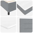 Box spring seng med hovedgærde Lysegrå 80 x 200 cm Stof