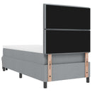 Box spring seng med hovedgærde Lysegrå 80 x 200 cm Stof