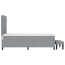 Box spring seng med hovedgærde Lysegrå 80 x 200 cm Stof