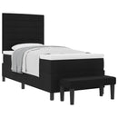 Box spring seng med pude med hovedgærde Sort 80 x 200 cm Stof