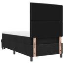 Box spring seng med pude med hovedgærde Sort 80 x 200 cm Stof