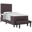 Box spring seng med hovedgærde Mørk Brun 80 x 200 cm Stof
