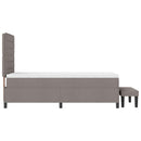 Box spring seng med hovedgærde Gråbrun 80 x 200 cm Stof