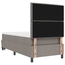 Box spring seng med hovedgærde Gråbrun 90 x 190 cm Stof