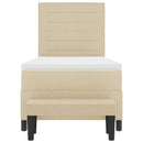 Box spring seng med hovedgærde Creme 90 x 190 cm Stof