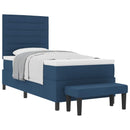 Box spring seng med hovedgærde Blå 90 x 190 cm Stof