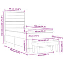 Box spring seng med hovedgærde Blå 90 x 190 cm Stof