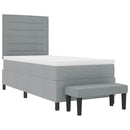 Box spring seng med hovedgærde Lysegrå 90 x 200 cm Stof