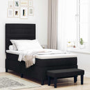 Box spring seng med pude med hovedgærde Sort 90 x 200 cm Stof