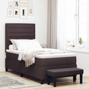 Box spring seng med hovedgærde Mørk Brun 90 x 200 cm Stof