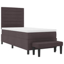 Box spring seng med hovedgærde Mørk Brun 90 x 200 cm Stof