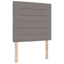 Box spring seng med hovedgærde Gråbrun 90 x 200 cm Stof