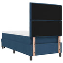Box spring seng med hovedgærde Blå 90 x 200 cm Stof