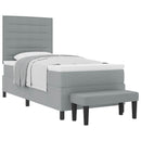 Box spring seng med hovedgærde Lysegrå 100 x 200 cm Stof