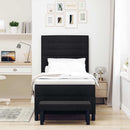 Box spring seng med hovedgærde Sort 100 x 200 cm Stof