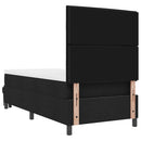 Box spring seng med hovedgærde Sort 100 x 200 cm Stof