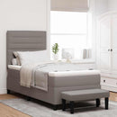 Box spring seng med hovedgærde Gråbrun 100 x 200 cm Stof