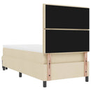 Box spring seng med pude med hovedgærde Creme 100 x 200 cm Stof
