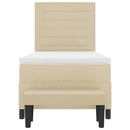 Box spring seng med pude med hovedgærde Creme 100 x 200 cm Stof