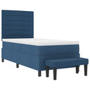 Box spring seng med hovedgærde Blå 100 x 200 cm Stof