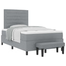 Box spring seng med hovedgærde Lysegrå 120 x 190 cm Stof