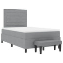 Box spring seng med hovedgærde Lysegrå 120 x 190 cm Stof