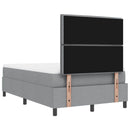 Box spring seng med hovedgærde Lysegrå 120 x 190 cm Stof