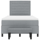 Box spring seng med hovedgærde Lysegrå 120 x 190 cm Stof