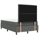 Box spring seng med hovedgærde Mørkegrå 120 x 190 cm Stof