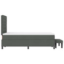 Box spring seng med hovedgærde Mørkegrå 120 x 190 cm Stof