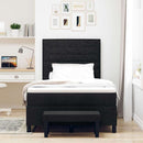 Box spring seng med hovedgærde Sort 120 x 190 cm Stof