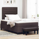 Box spring seng med hovedgærde Mørk Brun 120 x 190 cm Stof