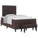 Box spring seng med hovedgærde Mørk Brun 120 x 190 cm Stof