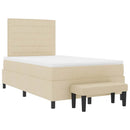 Box spring seng med hovedgærde Creme 120 x 190 cm Stof