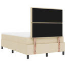 Box spring seng med hovedgærde Creme 120 x 190 cm Stof