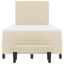 Box spring seng med hovedgærde Creme 120 x 190 cm Stof