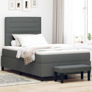 Box spring seng med pude Mørkegrå 120 x 200 cm Stof