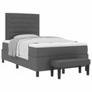 Box spring seng med pude Mørkegrå 120 x 200 cm Stof