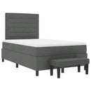 Box spring seng med pude Mørkegrå 120 x 200 cm Stof