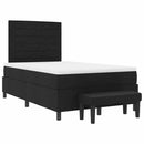 Box spring seng med hovedgærde Sort 120 x 200 cm Stof