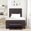 Box spring seng med hovedgærde Mørk Brun 120 x 200 cm Stof