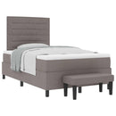 Box spring seng med hovedgærde Gråbrun 120 x 200 cm Stof