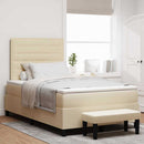 Box spring seng med hovedgærde Creme 120 x 200 cm Stof