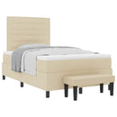 Box spring seng med hovedgærde Creme 120 x 200 cm Stof