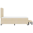 Box spring seng med hovedgærde Creme 120 x 200 cm Stof