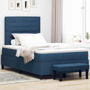 Box spring seng med hovedgærde Blå 120 x 200 cm Stof