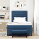 Box spring seng med hovedgærde Blå 120 x 200 cm Stof