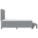 Box spring seng med hovedgærde Lysegrå 140 x 190 cm Stof